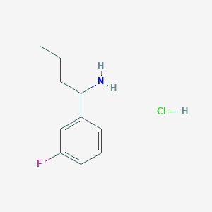 1-(3-Fluorophenyl)butan-1-amine hydrochloride chemical structure (CAS 1864074-37-2)