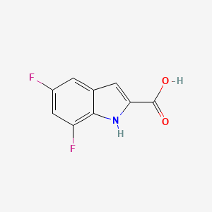 5,7-Difluoro-1H-indole-2-carboxylic acid chemical structure (CAS 186432-20-2)