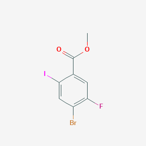 Methyl 4-bromo-5-fluoro-2-iodobenzoate chemical structure (CAS 1864354-56-2)