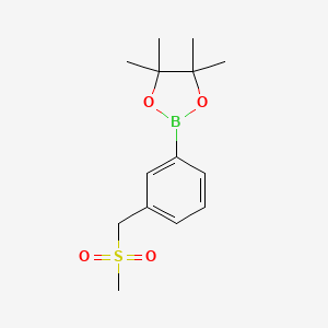 4,4,5,5-Tetramethyl-2-(3-((methylsulfonyl)methyl)phenyl)-1,3,2-dioxaborolane chemical structure (CAS 1864802-09-4)