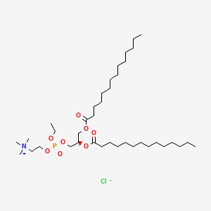 2-((((R)-2,3-Bis(tetradecanoyloxy)propoxy)(ethoxy)phosphoryl)oxy)-N,N,N-trimethylethanaminium chloride chemical structure (CAS 186492-53-5)