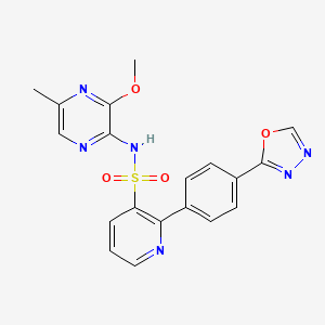 2-(4-(1,3,4-Oxadiazol-2-yl)phenyl)-N-(3-methoxy-5-methylpyrazin-2-yl)pyridine-3-sulfonamide chemical structure (CAS 186497-07-4)
