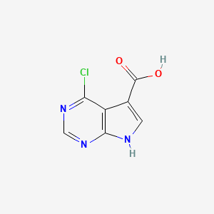 4-Chloro-7H-pyrrolo[2,3-d]pyrimidine-5-carboxylic acid chemical structure (CAS 186519-92-6)