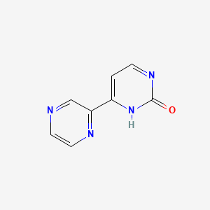 4-(Pyrazin-2-yl)pyrimidin-2-ol chemical structure (CAS 1865421-59-5)
