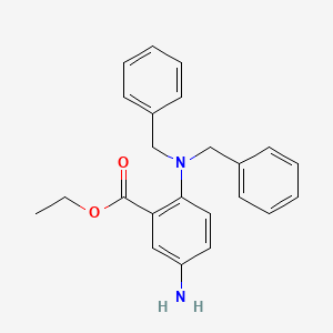 Ethyl 5-amino-2-(dibenzylamino)benzoate chemical structure (CAS 1865431-64-6)