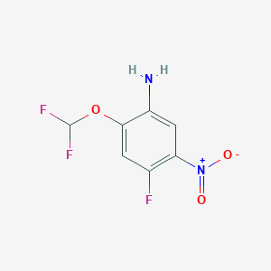 2-(Difluoromethoxy)-4-fluoro-5-nitroaniline chemical structure (CAS 1865729-77-6)