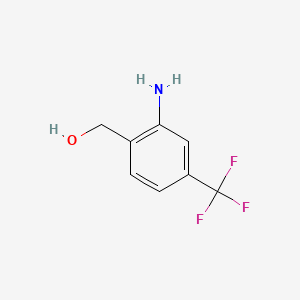 (2-Amino-4-(trifluoromethyl)phenyl)methanol chemical structure (CAS 186602-93-7)