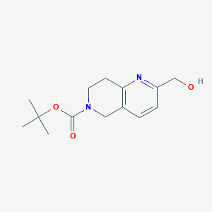 tert-Butyl 2-(Hydroxymethyl)-7,8-dihydro-1,6-naphthyridine-6(5H)-carboxylate chemical structure (CAS 1868106-31-3)