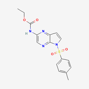 Ethyl (5-tosyl-5H-pyrrolo[2,3-b]pyrazin-2-yl)carbamate chemical structure (CAS 1869118-24-0)