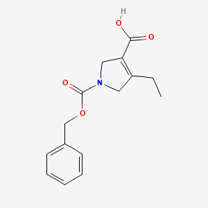 1-((Benzyloxy)carbonyl)-4-ethyl-2,5-dihydro-1H-pyrrole-3-carboxylic acid chemical structure (CAS 1869118-25-1)