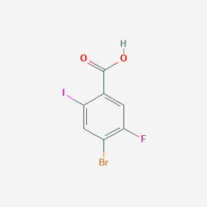 4-Bromo-5-fluoro-2-iodobenzoic acid chemical structure (CAS 1870155-80-8)