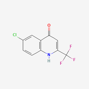6-Chloro-2-(trifluoromethyl)quinolin-4-ol chemical structure (CAS 18706-21-3)