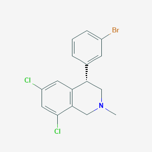 (S)-4-(3-Bromophenyl)-6,8-dichloro-2-methyl-1,2,3,4-tetrahydroisoquinoline chemical structure (CAS 1870821-29-6)