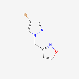 3-((4-Bromo-1H-pyrazol-1-yl)methyl)isoxazole chemical structure (CAS 1871725-17-5)