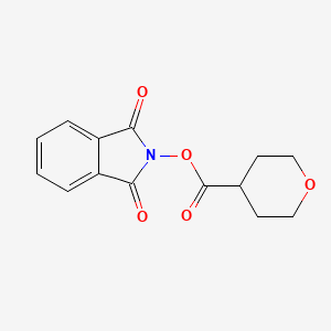1,3-Dioxoisoindolin-2-yl tetrahydro-2H-pyran-4-carboxylate chemical structure (CAS 1872262-74-2)