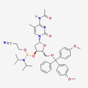 (2R,3S,5R)-5-(4-Acetamido-5-methyl-2-oxopyrimidin-1(2H)-yl)-2-((bis(4-methoxyphenyl)(phenyl)methoxy)methyl)tetrahydrofuran-3-yl (2-cyanoethyl) diisopropylphosphoramidite chemical structure (CAS 1873306-74-1)