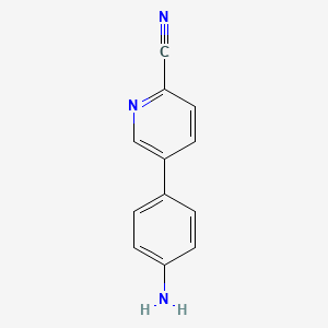 5-(4-Aminophenyl)picolinonitrile chemical structure (CAS 1875108-14-7)