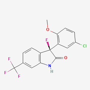 (S)-3-(5-Chloro-2-methoxyphenyl)-3-fluoro-6-(trifluoromethyl)indolin-2-one chemical structure (CAS 187523-35-9)
