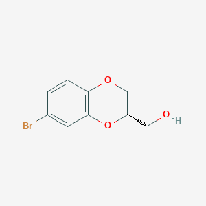 (S)-(7-Bromo-2,3-dihydrobenzo[b][1,4]dioxin-2-yl)methanol chemical structure (CAS 187543-81-3)