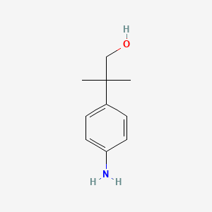 2-(4-Aminophenyl)-2-methylpropan-1-ol chemical structure (CAS 18755-56-1)