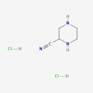 Piperazine-2-carbonitrile dihydrochloride chemical structure (CAS 187589-35-1)