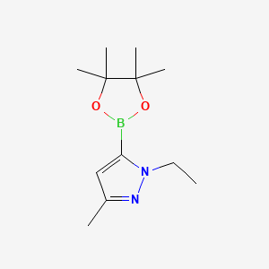 1-Ethyl-3-methyl-5-(4,4,5,5-tetramethyl-1,3,2-dioxaborolan-2-yl)-1H-pyrazole chemical structure (CAS 1876473-39-0)