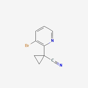 1-(3-Bromopyridin-2-yl)cyclopropanecarbonitrile chemical structure (CAS 1876944-81-8)