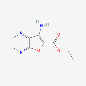 Ethyl 7-aminofuro[2,3-b]pyrazine-6-carboxylate chemical structure (CAS 187732-95-2)