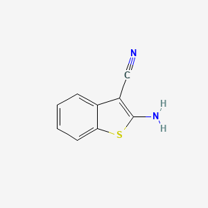 2-Aminobenzo[b]thiophene-3-carbonitrile chemical structure (CAS 18774-47-5)