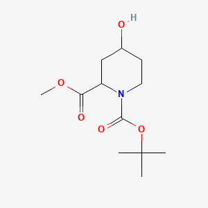 1-tert-Butyl 2-methyl 4-hydroxypiperidine-1,2-dicarboxylate chemical structure (CAS 187753-13-5)