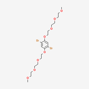 1,4-Dibromo-2,5-bis(2-(2-(2-methoxyethoxy)ethoxy)ethoxy)benzene chemical structure (CAS 187754-76-3)