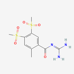 N-Carbamimidoyl-2-methyl-4,5-bis(methylsulfonyl)benzamide chemical structure (CAS 187870-78-6)