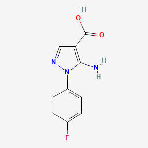 5-Amino-1-(4-fluorophenyl)-1H-pyrazole-4-carboxylic acid chemical structure (CAS 187949-90-2)