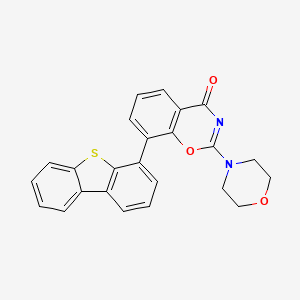 8-(Dibenzo[b,d]thiophen-4-yl)-2-morpholino-4H-benzo[e][1,3]oxazin-4-one chemical structure (CAS 1879887-96-3)