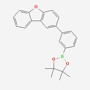 2-(3-(Dibenzo[b,d]furan-2-yl)phenyl)-4,4,5,5-tetramethyl-1,3,2-dioxaborolane chemical structure (CAS 1882084-00-5)