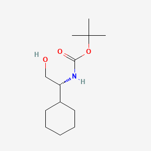 (R)-tert-Butyl (1-cyclohexyl-2-hydroxyethyl)carbamate chemical structure (CAS 188348-00-7)