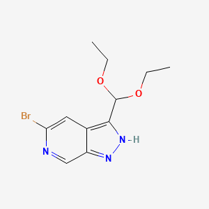 5-Bromo-3-(diethoxymethyl)-1H-pyrazolo[3,4-c]pyridine chemical structure (CAS 1884158-45-5)