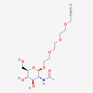 N-((2R,3R,4R,5S,6R)-4,5-Dihydroxy-6-(hydroxymethyl)-2-(2-(2-(2-(prop-2-yn-1-yloxy)ethoxy)ethoxy)ethoxy)tetrahydro-2H-pyran-3-yl)acetamide chemical structure (CAS 1884184-44-4)