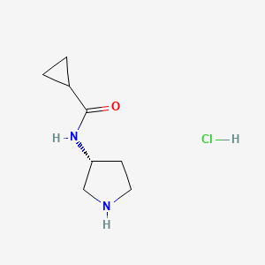 (R)-N-(Pyrrolidin-3-yl)cyclopropanecarboxamide hydrochloride chemical structure (CAS 1884705-03-6)