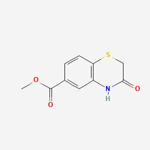 Methyl 3-oxo-3,4-dihydro-2H-1,4-benzothiazine-6-carboxylate chemical structure (CAS 188614-01-9)