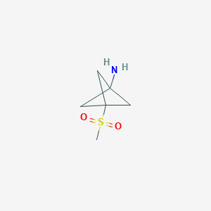 3-Methanesulfonylbicyclo[1.1.1]pentan-1-amine chemical structure (CAS 1886967-22-1)