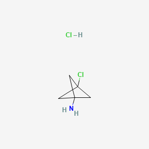 3-Chlorobicyclo[1.1.1]pentan-1-amine hydrochloride chemical structure (CAS 1886967-25-4)