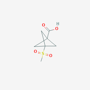 3-(Methylsulfonyl)bicyclo[1.1.1]pentane-1-carboxylic acid chemical structure (CAS 1886967-73-2)
