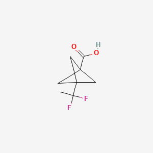 3-(1,1-Difluoroethyl)bicyclo[1.1.1]pentane-1-carboxylic acid chemical structure (CAS 1886967-78-7)
