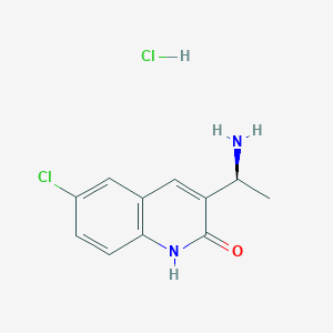 (S)-3-(1-Aminoethyl)-6-chloroquinolin-2(1H)-one hydrochloride chemical structure (CAS 1887009-48-4)