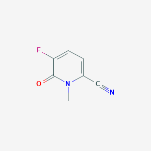 5-Fluoro-1-methyl-6-oxo-1,6-dihydropyridine-2-carbonitrile chemical structure (CAS 1887015-55-5)