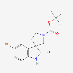 tert-Butyl 5-bromo-2-oxospiro[indoline-3,3'-pyrrolidine]-1'-carboxylate chemical structure (CAS 1887237-17-3)