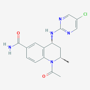 (2S,4R)-1-Acetyl-4-((5-chloropyrimidin-2-yl)amino)-2-methyl-1,2,3,4-tetrahydroquinoline-6-carboxamide chemical structure (CAS 1887237-54-8)