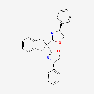 (4S,4'S)-2,2'-(2,3-Dihydro-1H-indene-2,2-diyl)bis(4-phenyl-4,5-dihydrooxazole) chemical structure (CAS 188780-32-7)