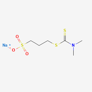 Sodium 3-((dimethylcarbamothioyl)thio)propane-1-sulfonate chemical structure (CAS 18880-36-9)